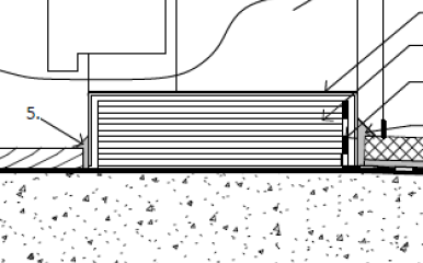 Structural drawing, stainless steel threshold, frame-width